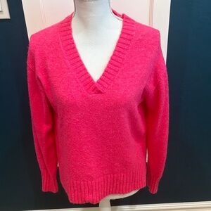 Ann Taylor “Barbie pink” Vneck sweater